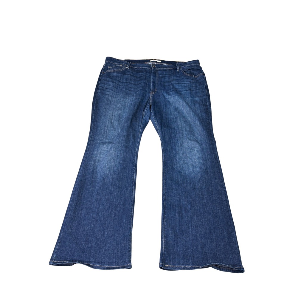 Levis 726 High‎ Rise Flare Jeans Womens 24W W46 L31 Dark Wash Denim Blue Plus